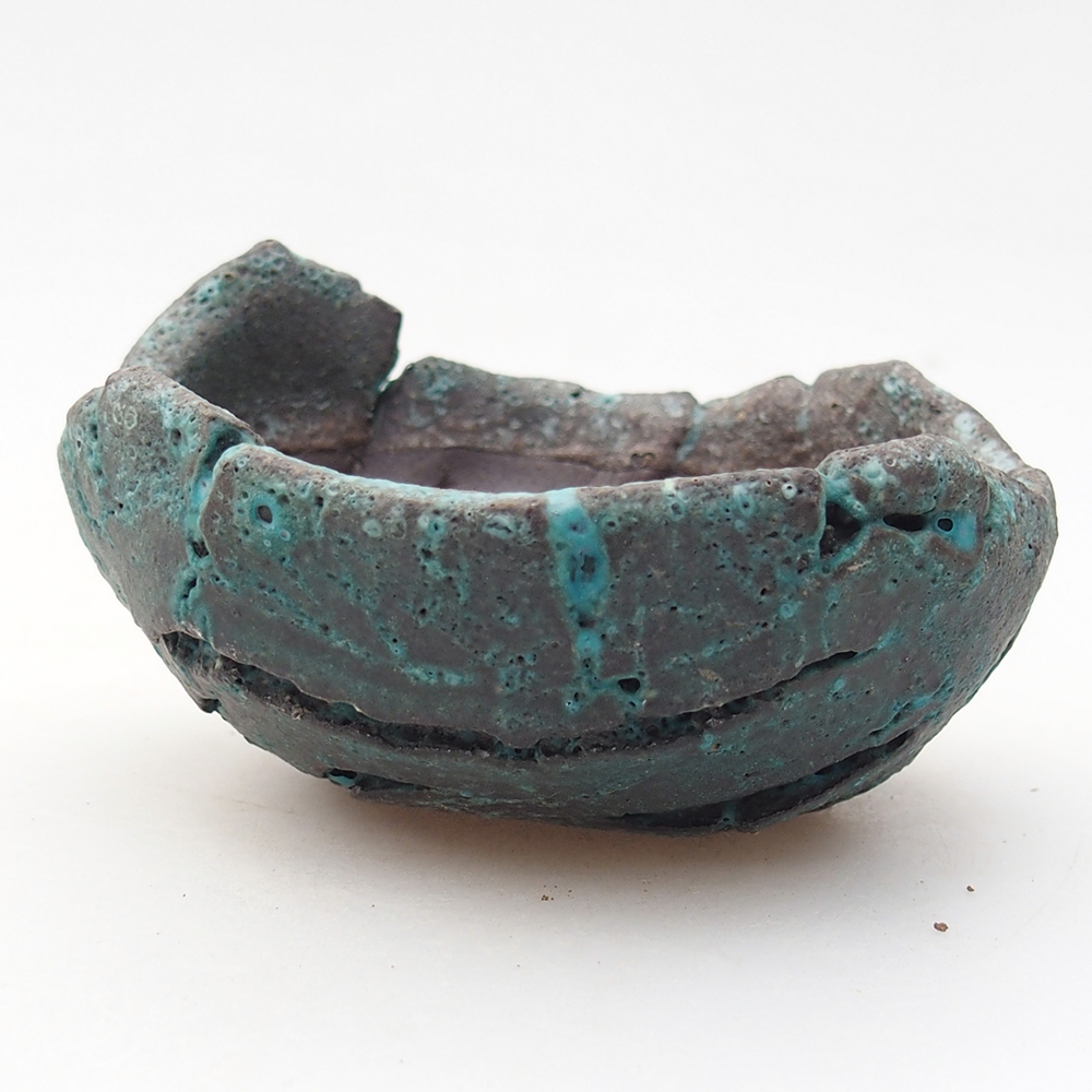 Coquille en céramique 9 x 9 x 5 cm , couleur bleue