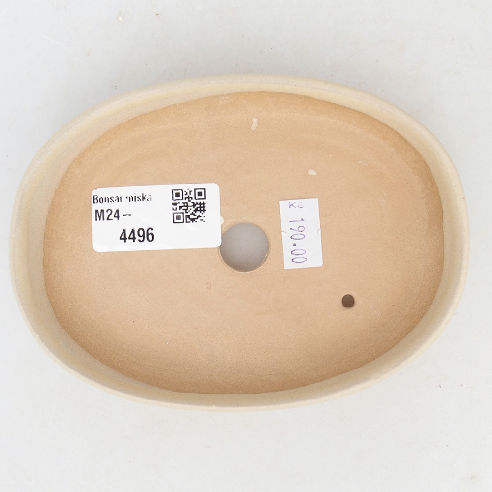Bol à bonsaï en céramique 13,5 x 10 x 3 cm, couleur beige