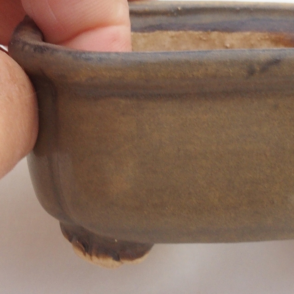 Bol à bonsaï en céramique 10 x 8,5 x 4 cm, brun