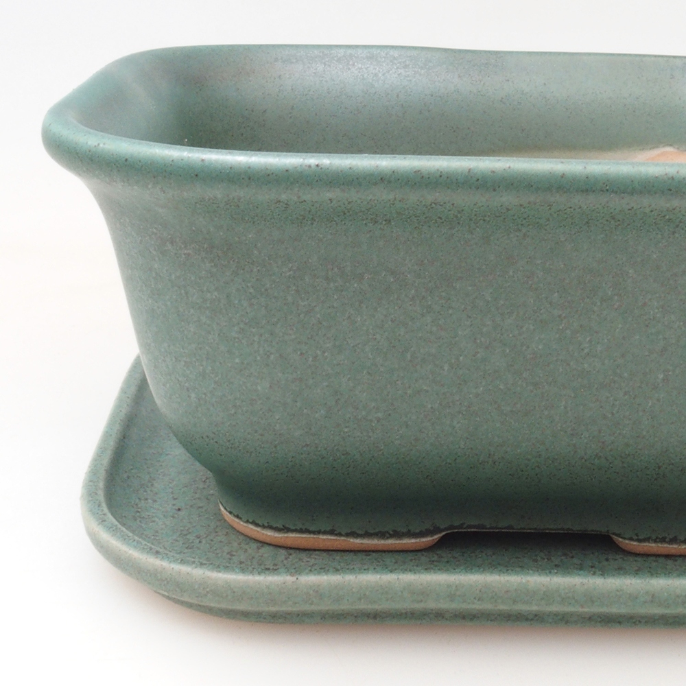 Bol bonsaï + soucoupe H38 - 12x10x5,5 cm - vert