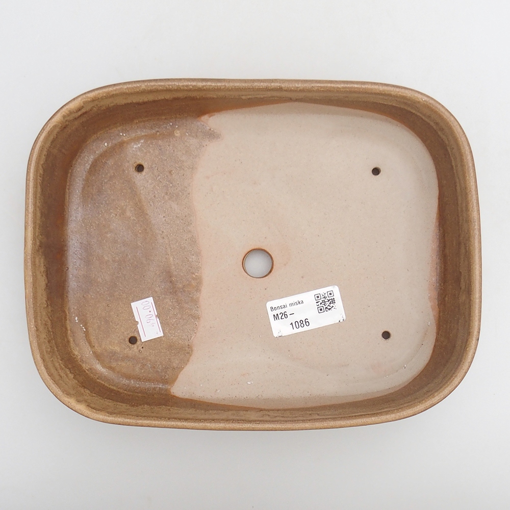 Bol à bonsaï en céramique 23 x 18,5 x 5,5 cm, brun