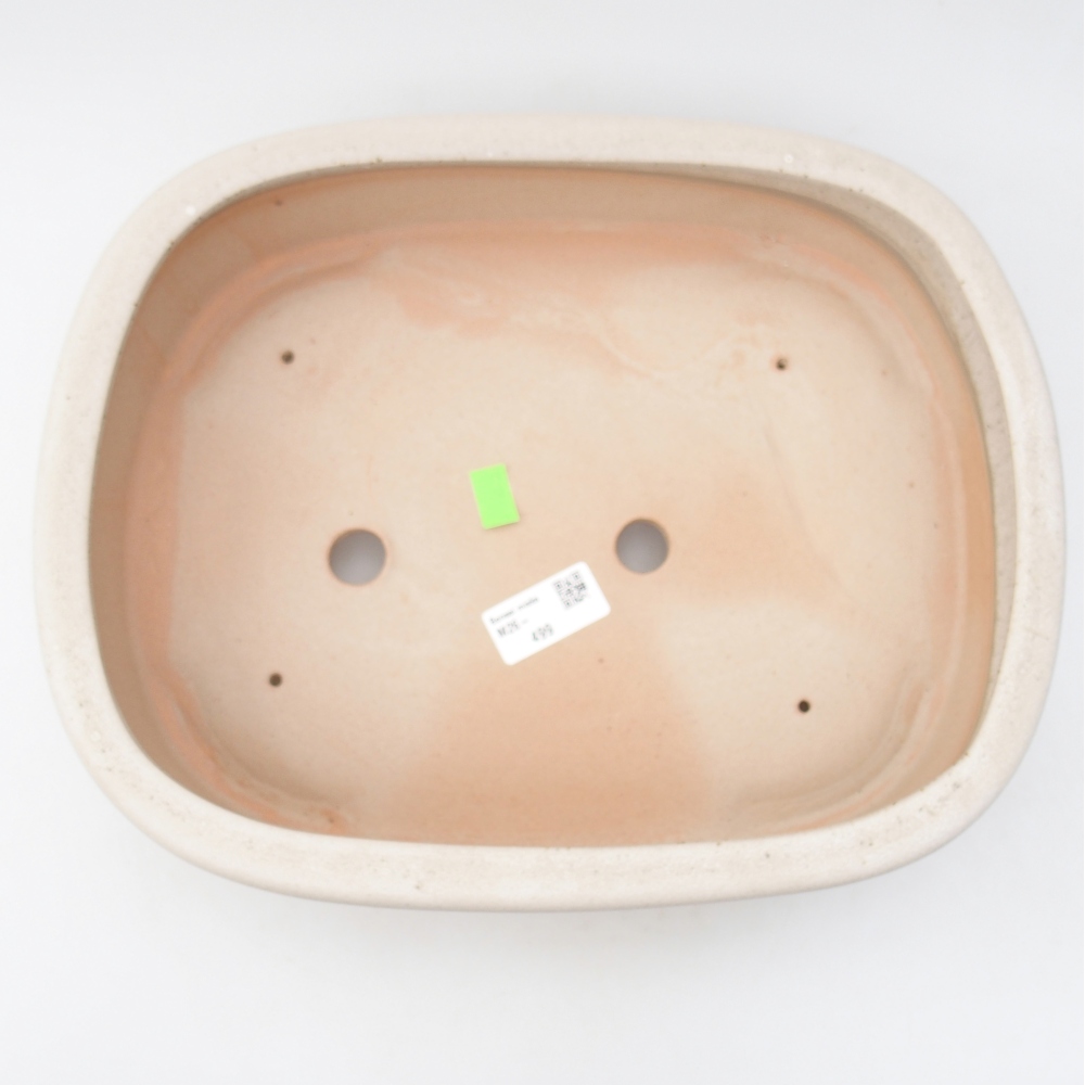 Bol à bonsaï en céramique 32 x 25 x 7,5 cm, couleur beige