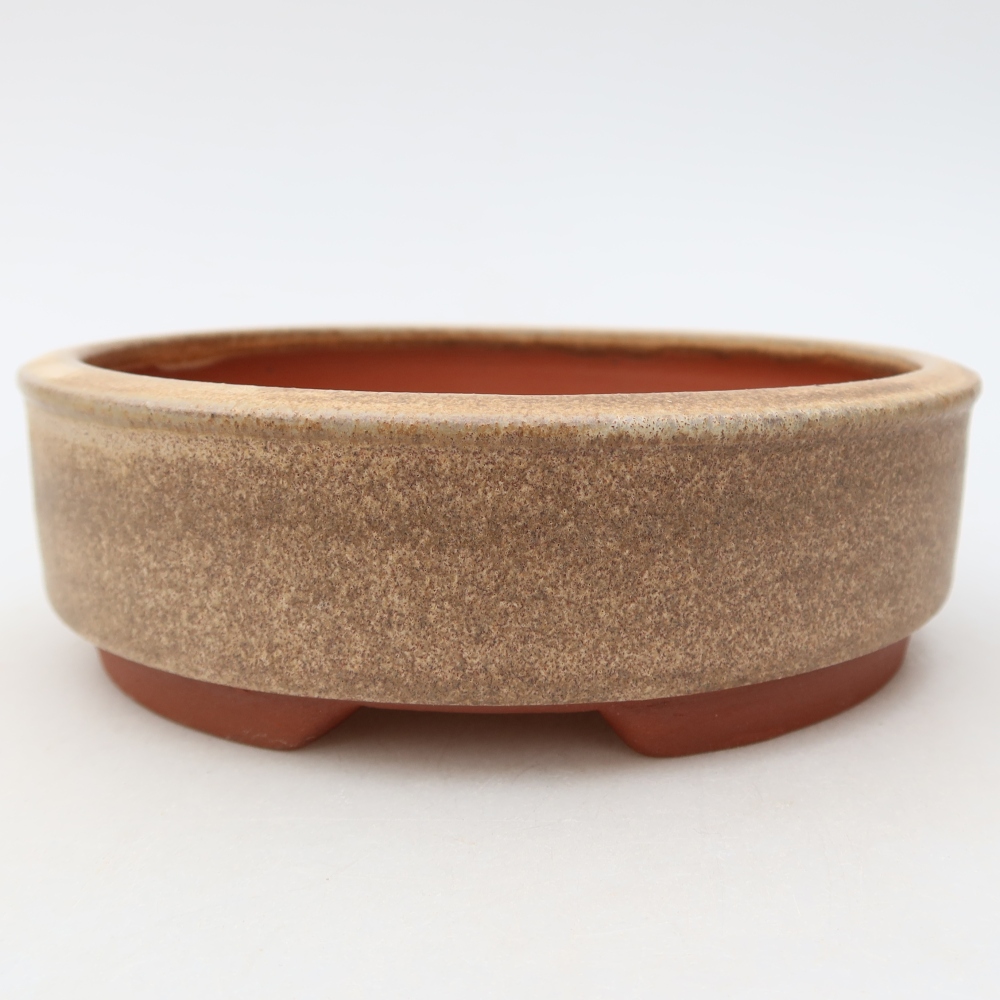 Pot à bonsaï en céramique 15,5 x 15,5 x 4,5 cm, couleur marron