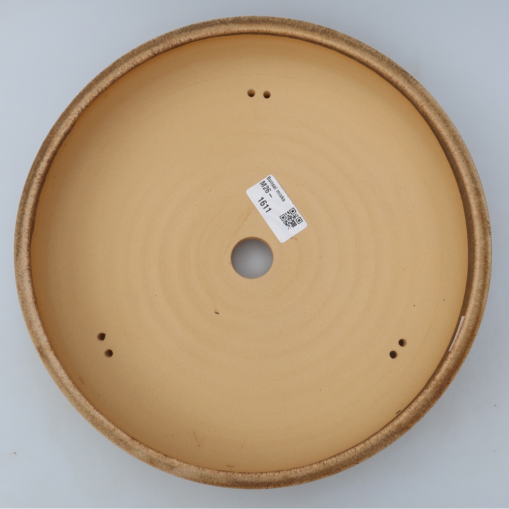 Pot à bonsaï en céramique 26,5 x 26,5 x 5,5 cm, couleur marron