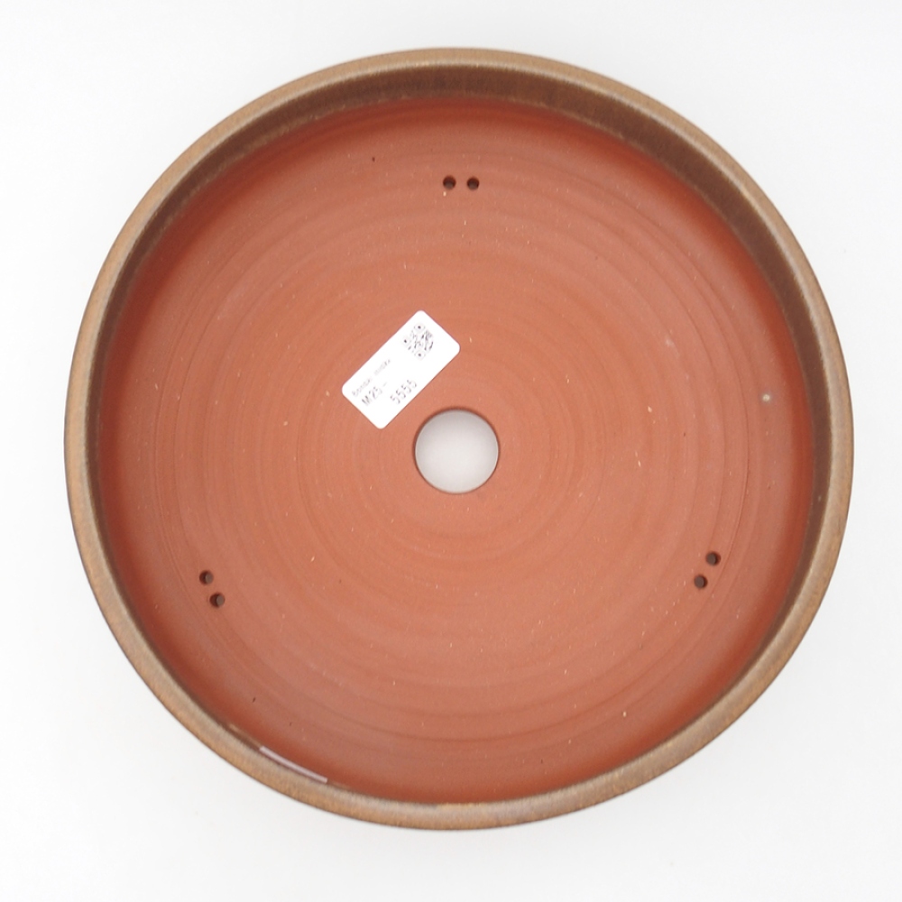 Bol à bonsaï en céramique 24,5 x 24,5 x 6 cm, brun