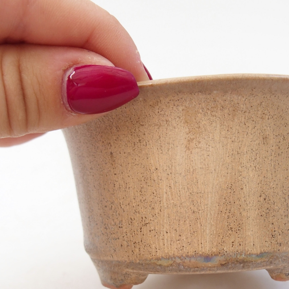 Bol à bonsaï en céramique 9 x 9 x 5 cm, couleur beige