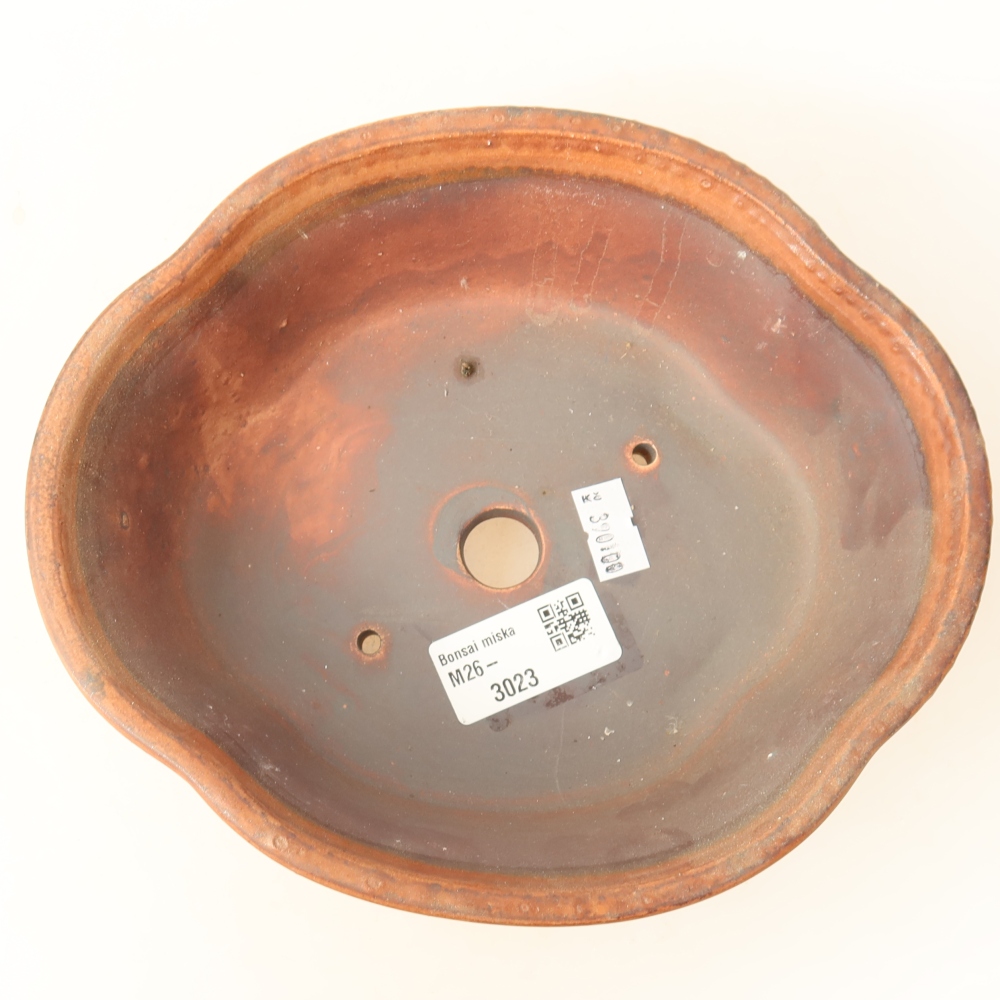Pot à bonsaï en céramique 18,5 x 16,5 x 6 cm, couleur marron