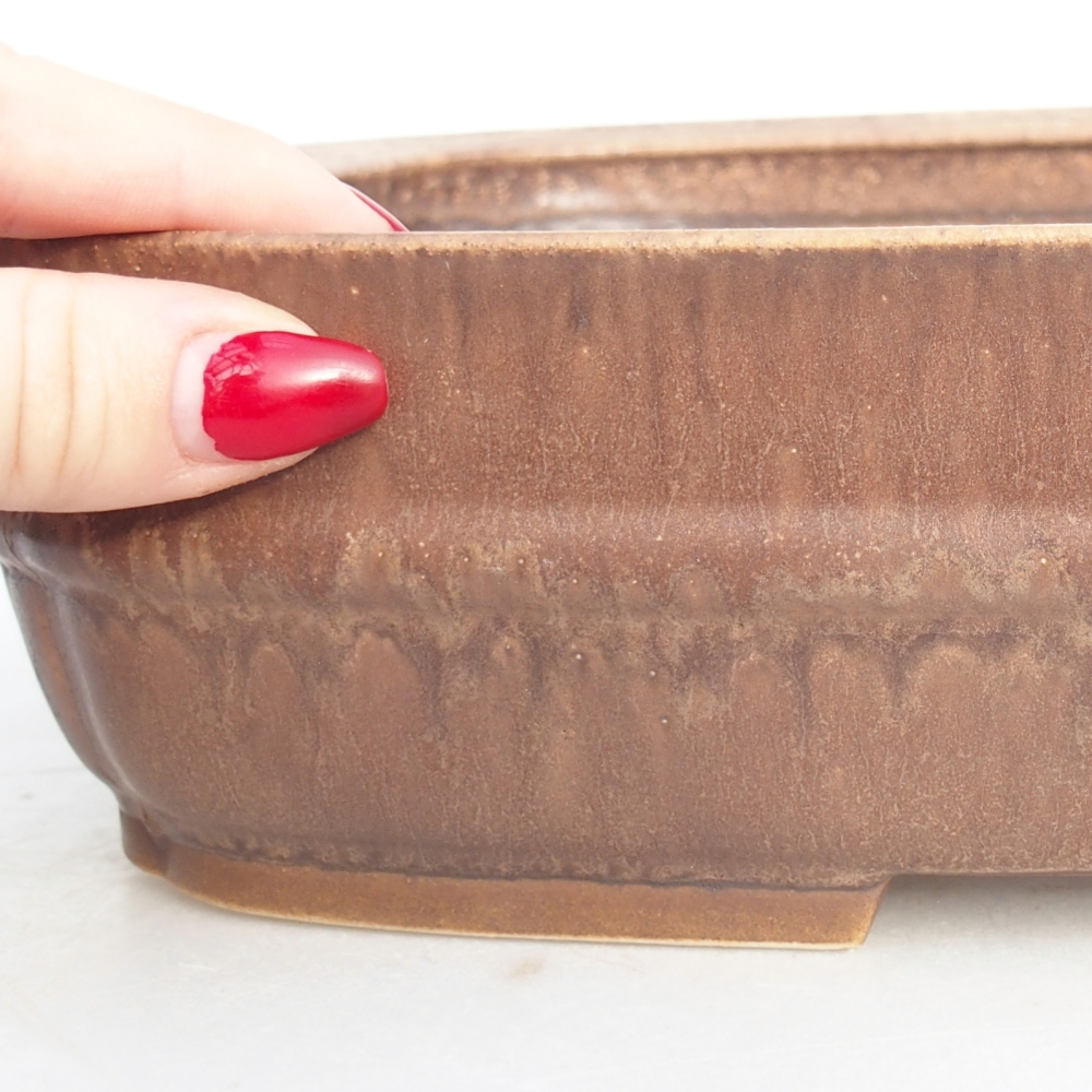 Bol à bonsaï en céramique 29,5 x 24 x 7 cm, rose