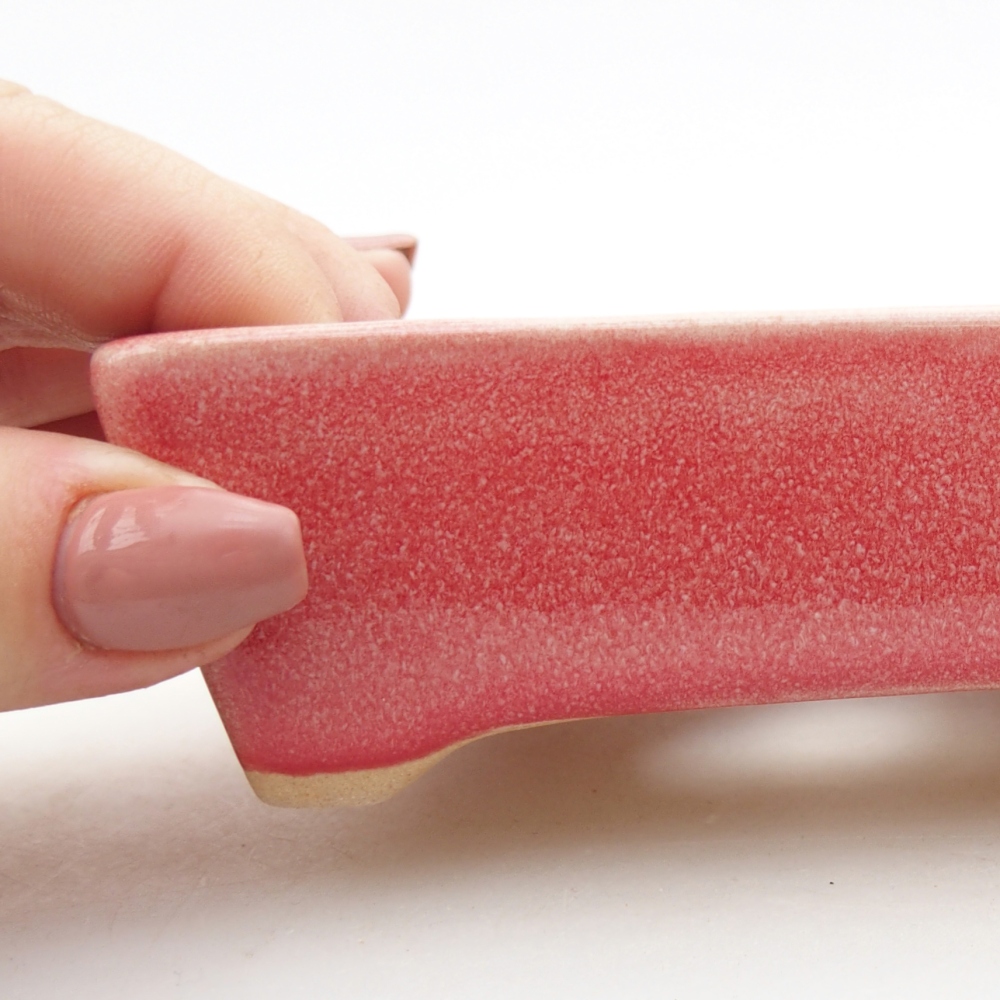 Bol à bonsaï en céramique 11,5 x 9 x 3,5 cm, couleur rouge