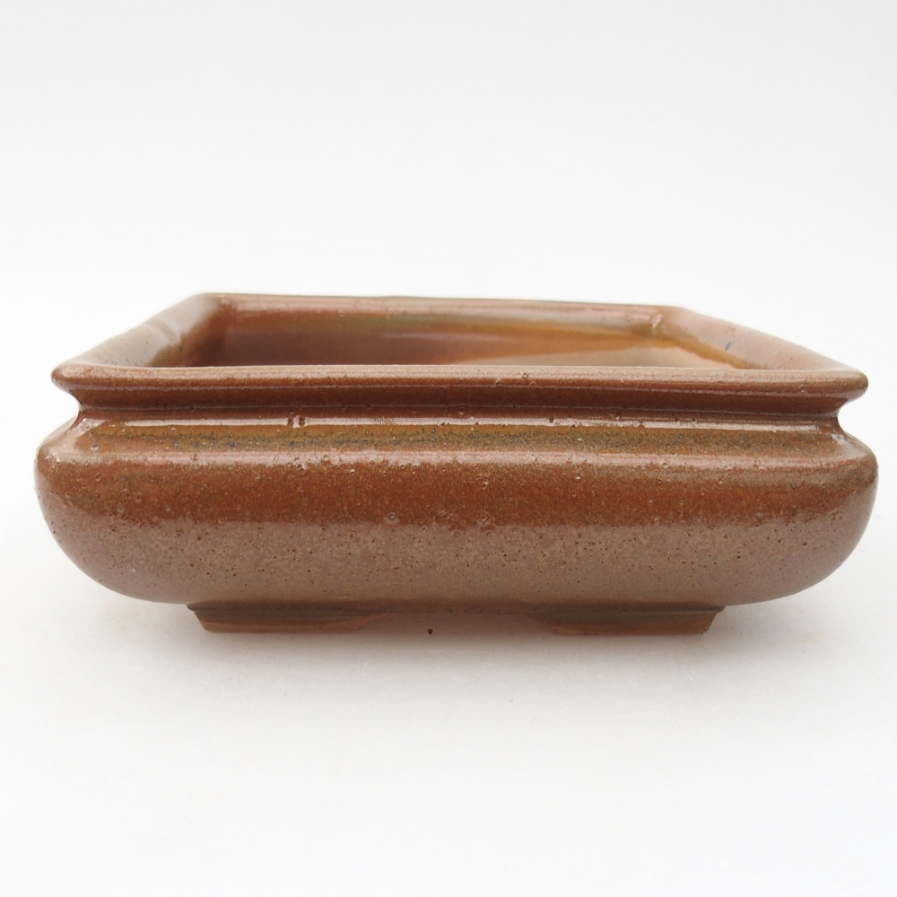 Bol à bonsaï en céramique 15,5 x 15,5 x 6 cm, brun