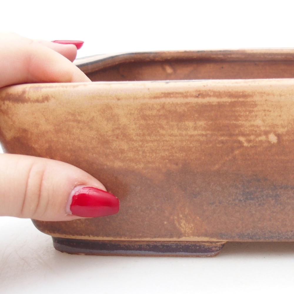 Bol à bonsaï en céramique 26,5 x 20 x 6,5 cm, rose