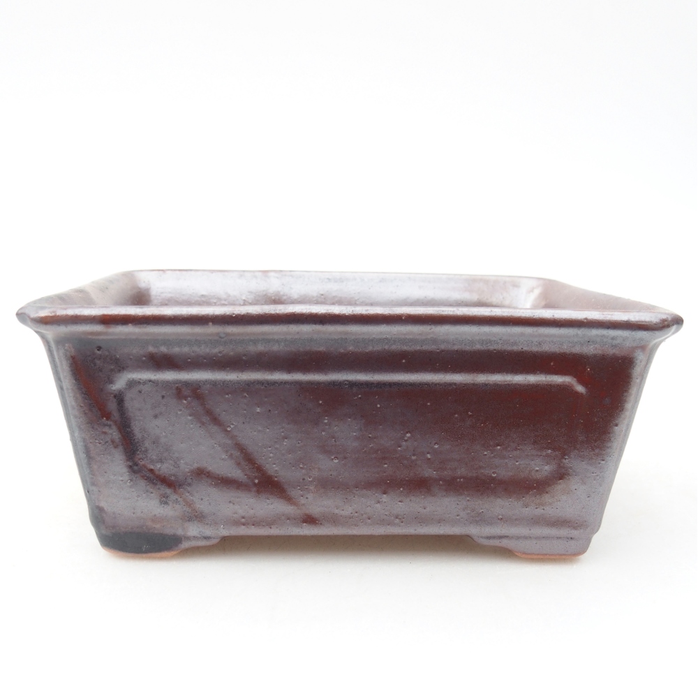 Bol bonsaï en céramique 13,5 x 10 x 5,5 cm, noir métallique