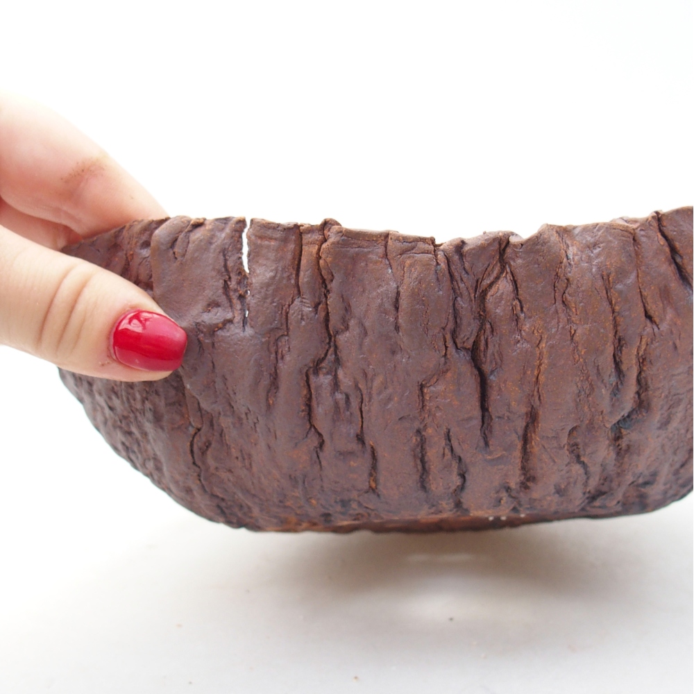 Coquille en céramique 20 x 19 x 6,5 cm , couleur marron