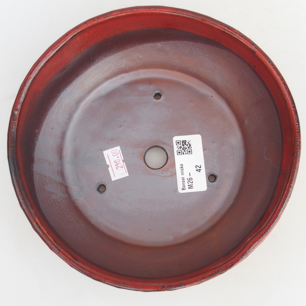 Bol à bonsaï en céramique 18 x 18 x 5,5 cm, couleur rouge