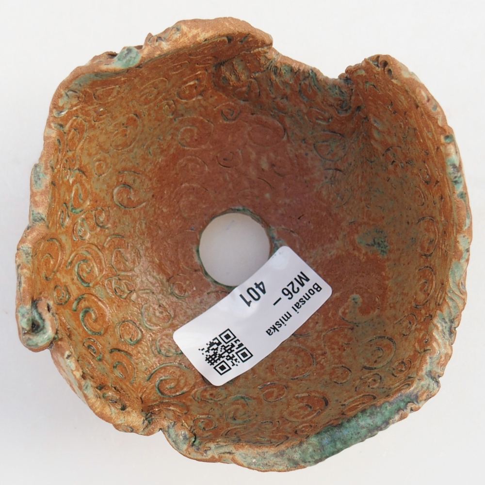 Coquille en céramique 10 x 9,5 x 8,5 cm , couleur brun-vert