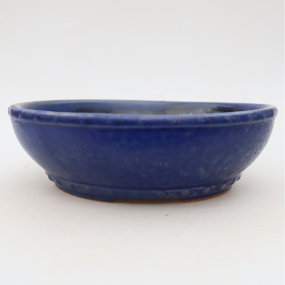 Bol à bonsaï en céramique 18 x 18 x 5,5 cm, couleur bleu