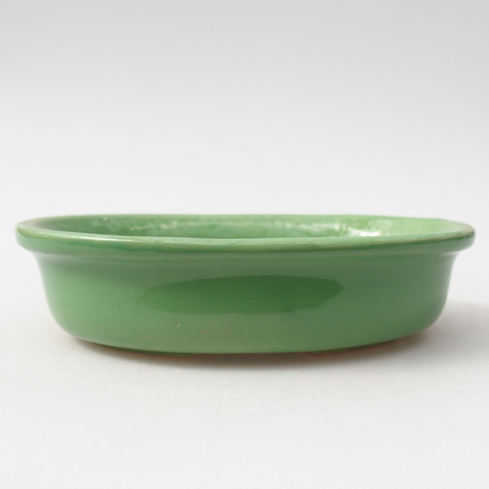 Bol à bonsaï en céramique 14,5 x 10,5 x 3,5 cm, vert