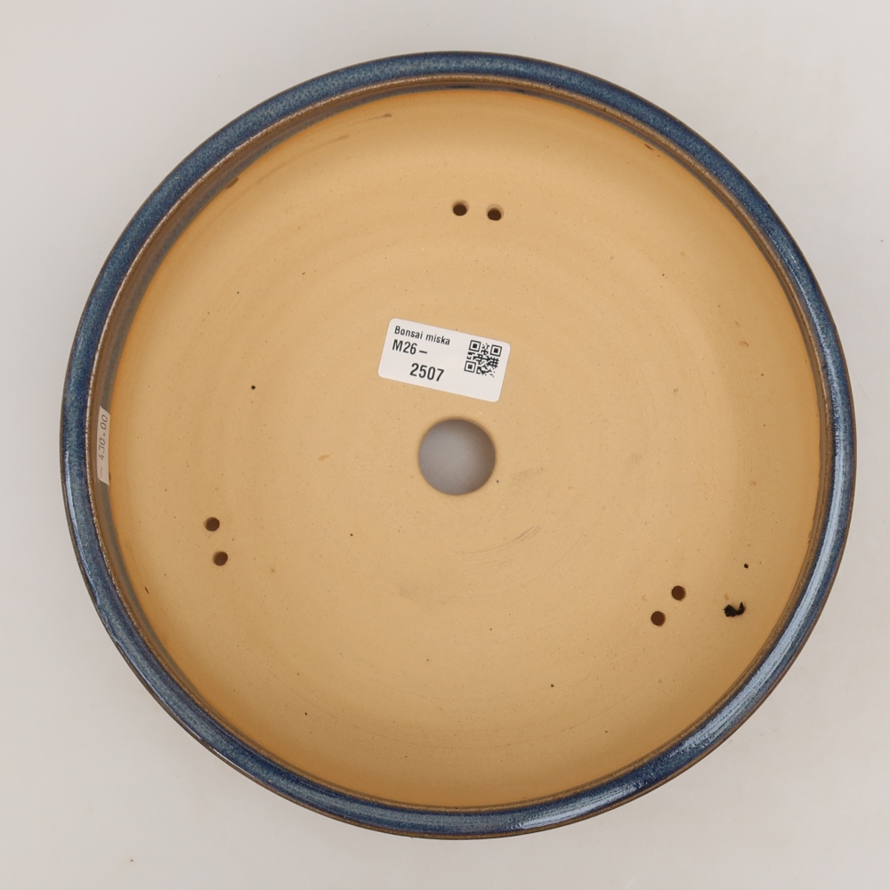Pot à bonsaï en céramique 22,5 x 22,5 x 6,5 cm, couleur bleue
