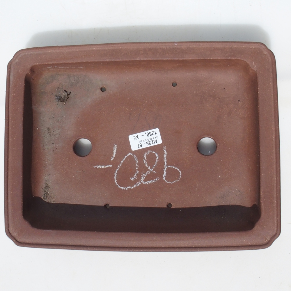 Bol pour bonsaï 34 x 25,5 x 6 cm - brun