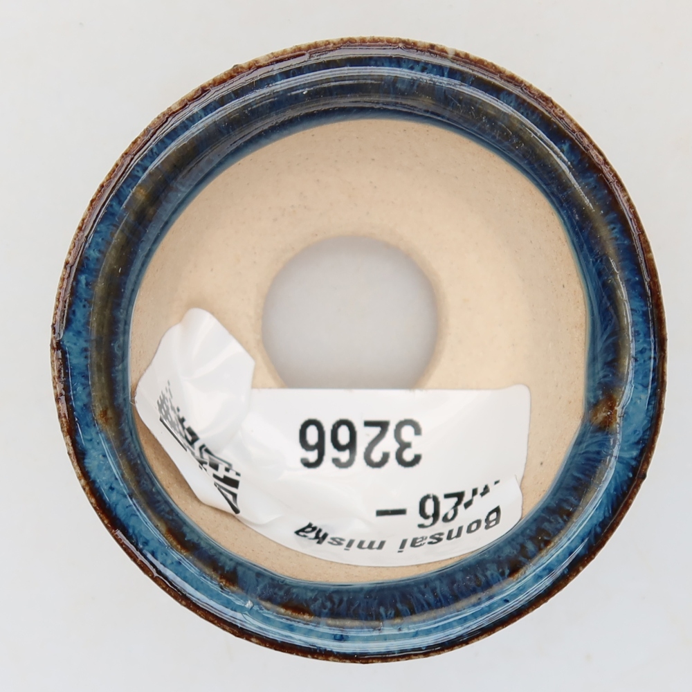 Pot à bonsaï en céramique 4,5 x 4,5 x 3 cm, couleur bleue