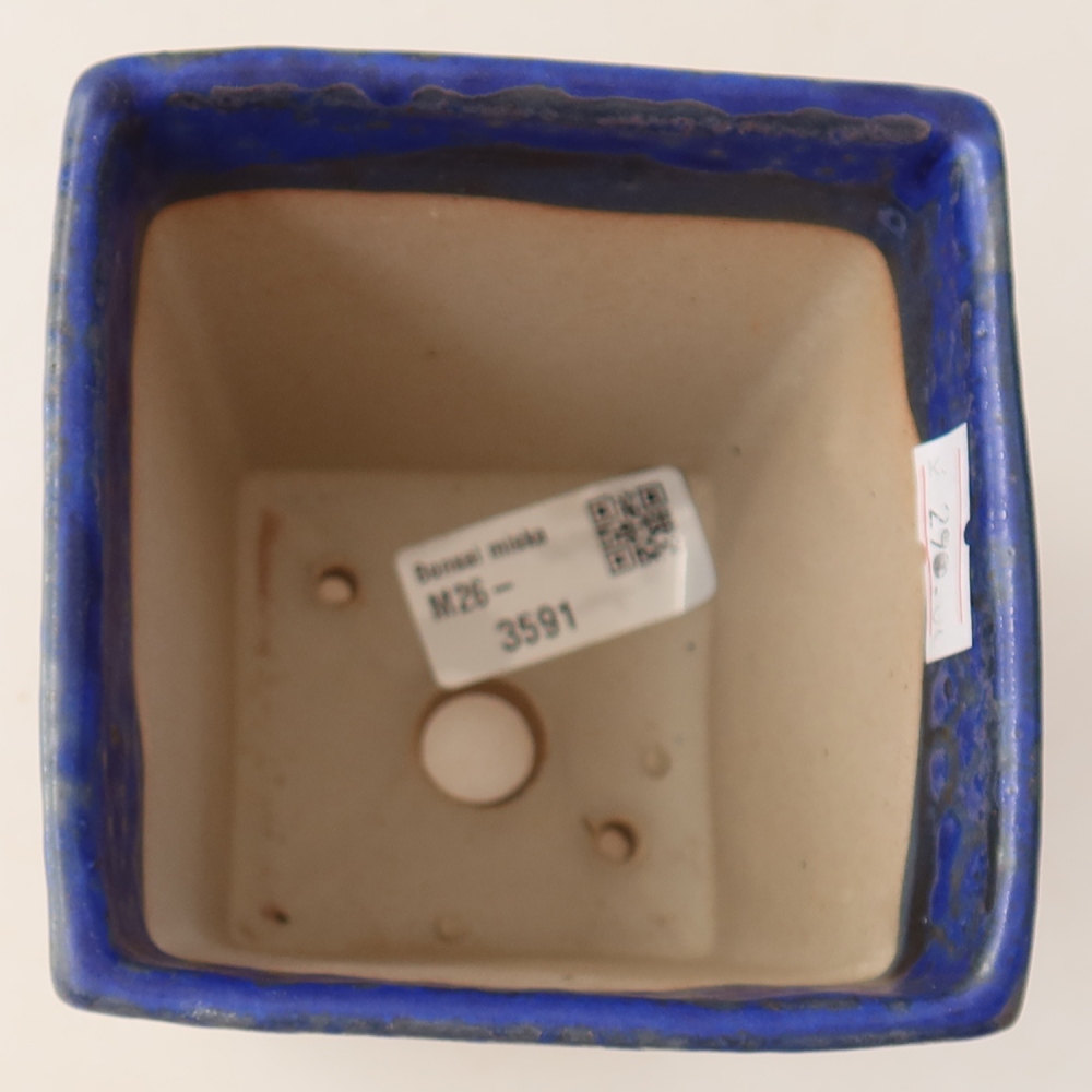 Bol à bonsaï en céramique 9 x 9 x 12,5 cm, couleur bleu