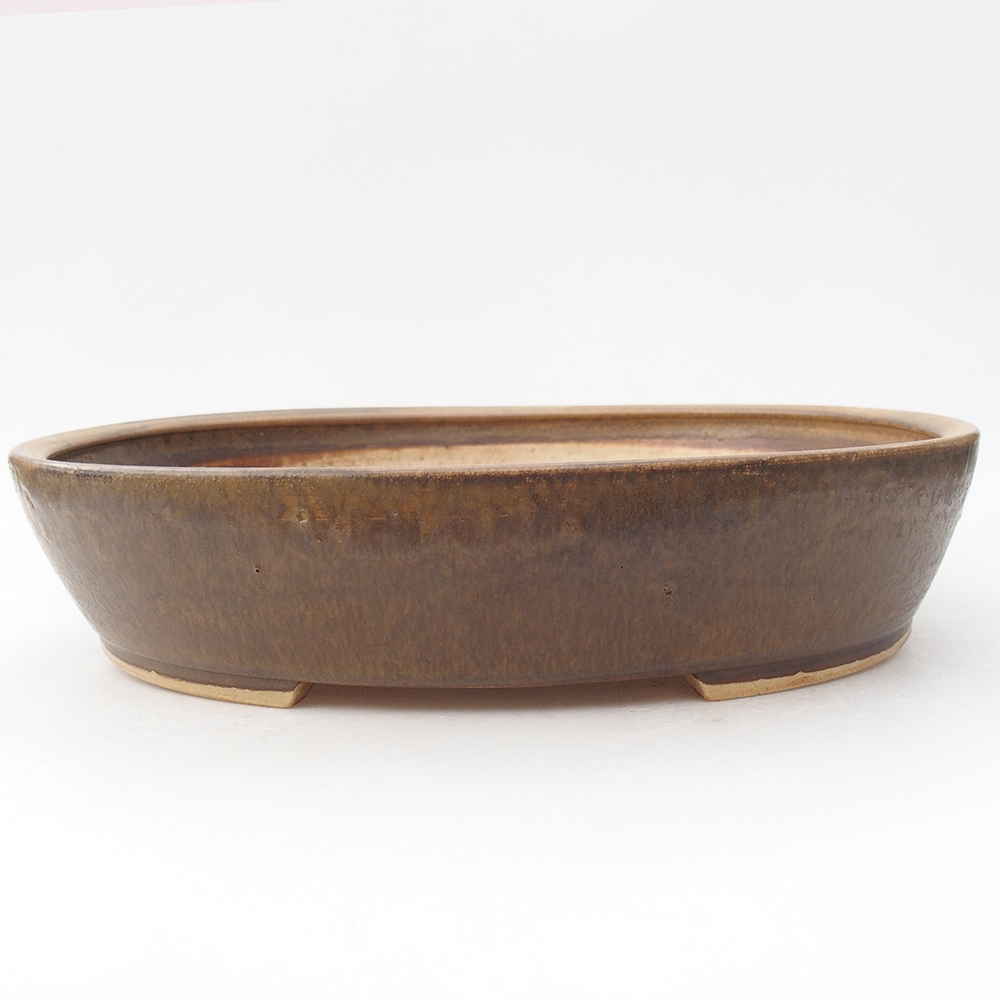 Bol à bonsaï en céramique 24 x 28 x 6 cm, brun