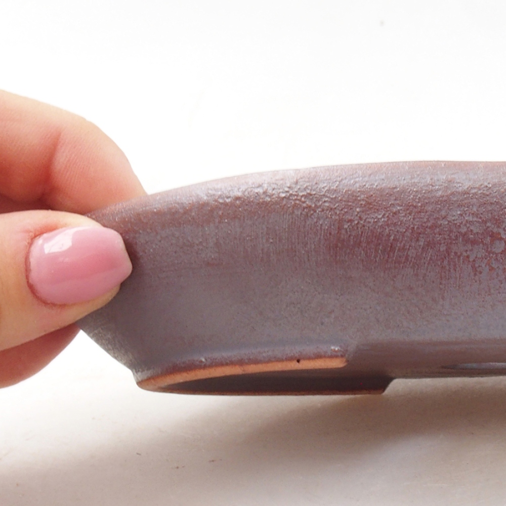 Bol à bonsaï en céramique 15,5 x 11 x 3 cm, couleur métal