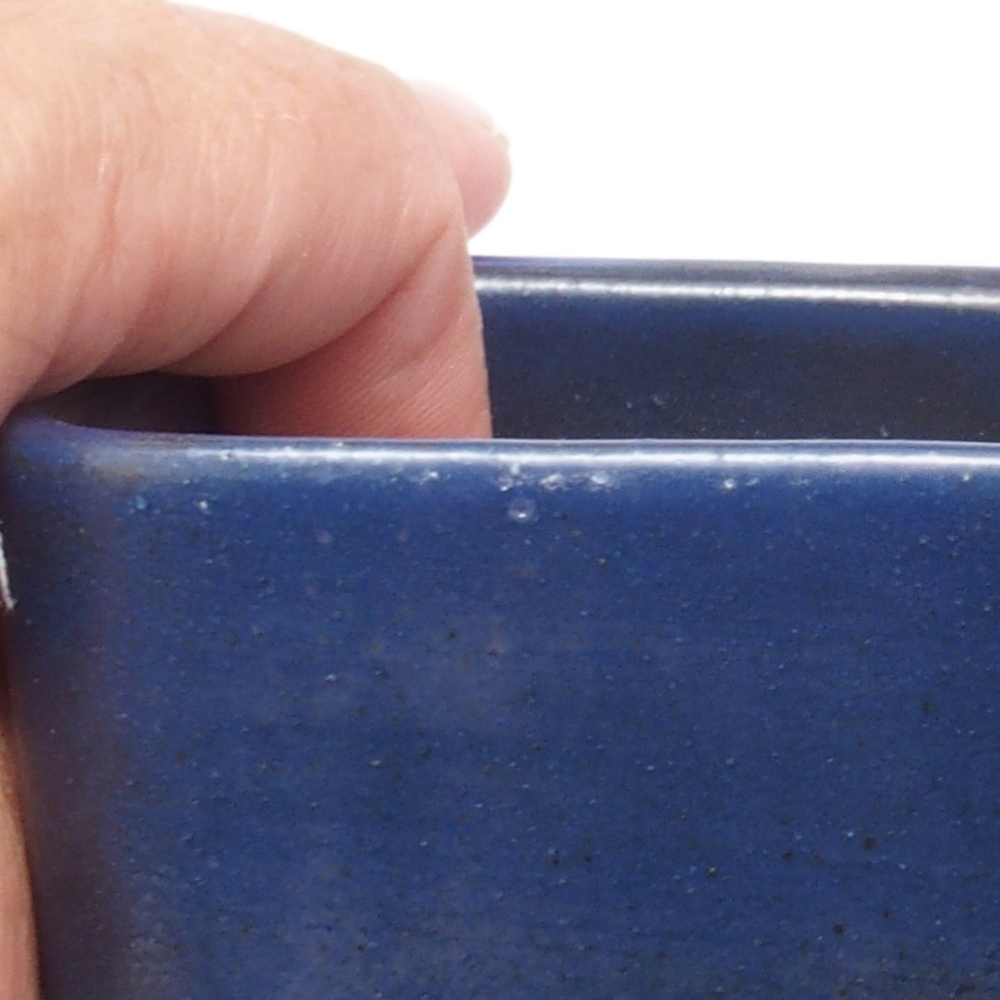 Bol à bonsaï en céramique 8,5 x 8,5 x 11 cm, couleur bleu