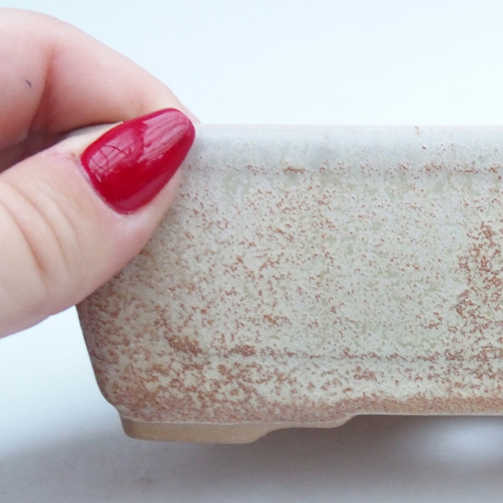 Bol à bonsaï en céramique 13 x 10 x 5 cm, couleur beige