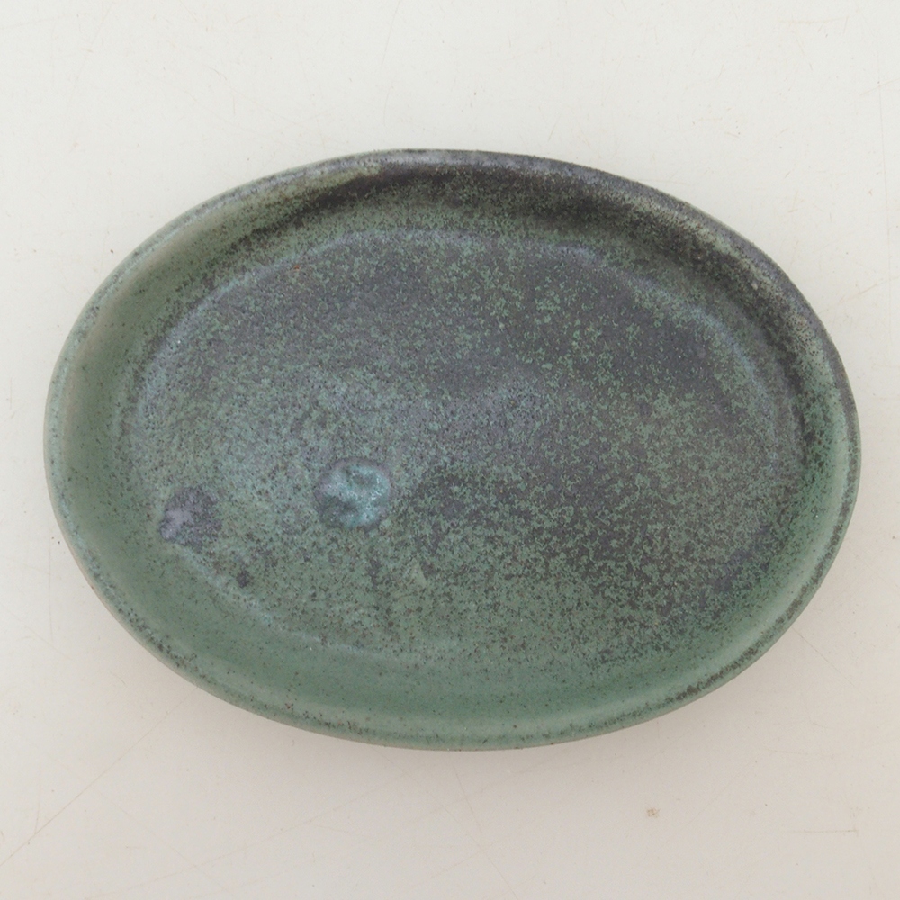 Soucoupe en céramique H04 - 10,5 x 8 x 1 cm - vert