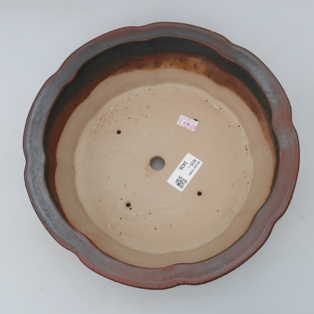 Bol à bonsaï en céramique 26,5 x 26,5 x 8,5 cm, rose