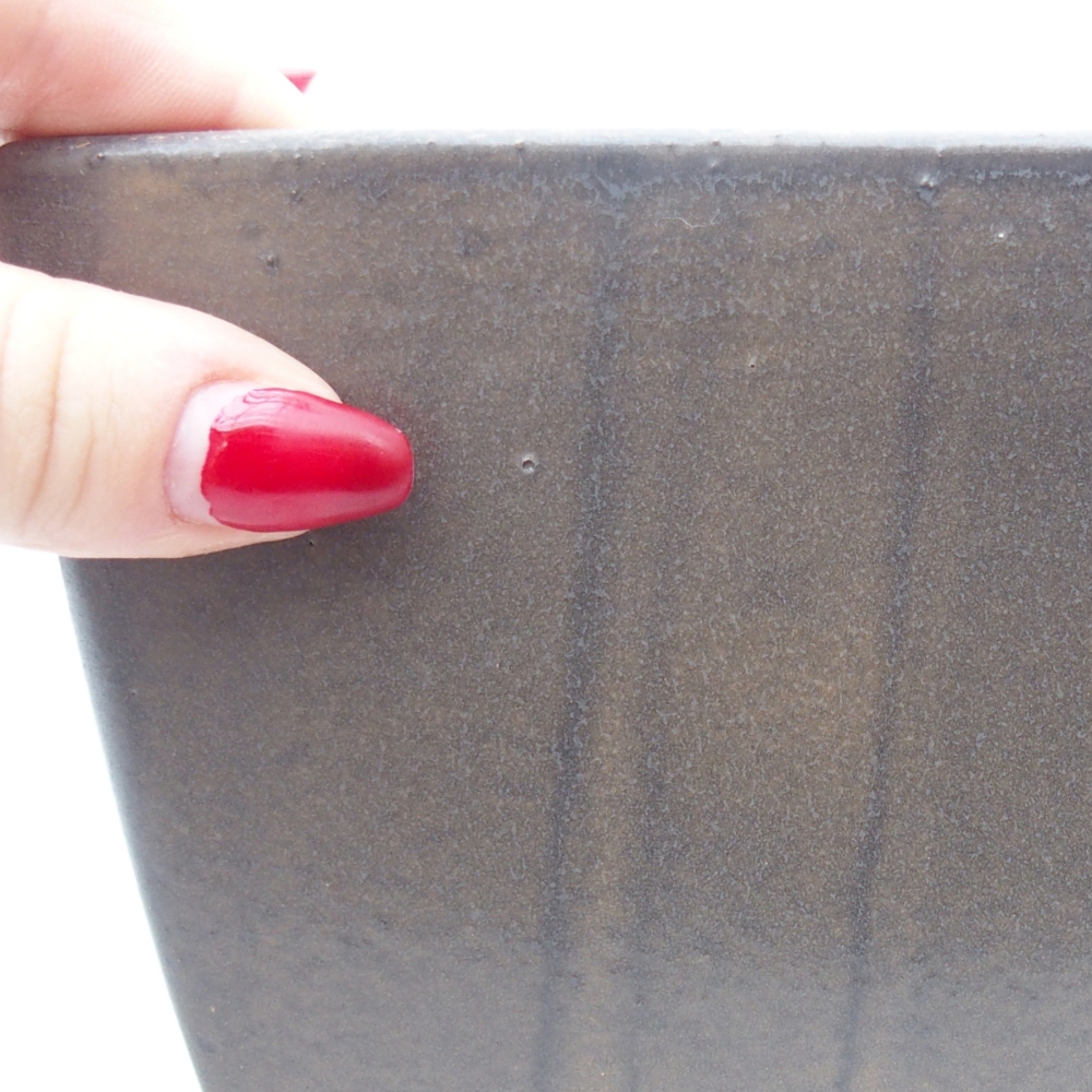 Bol à bonsaï en céramique 16 x 16 x 10 cm, brun