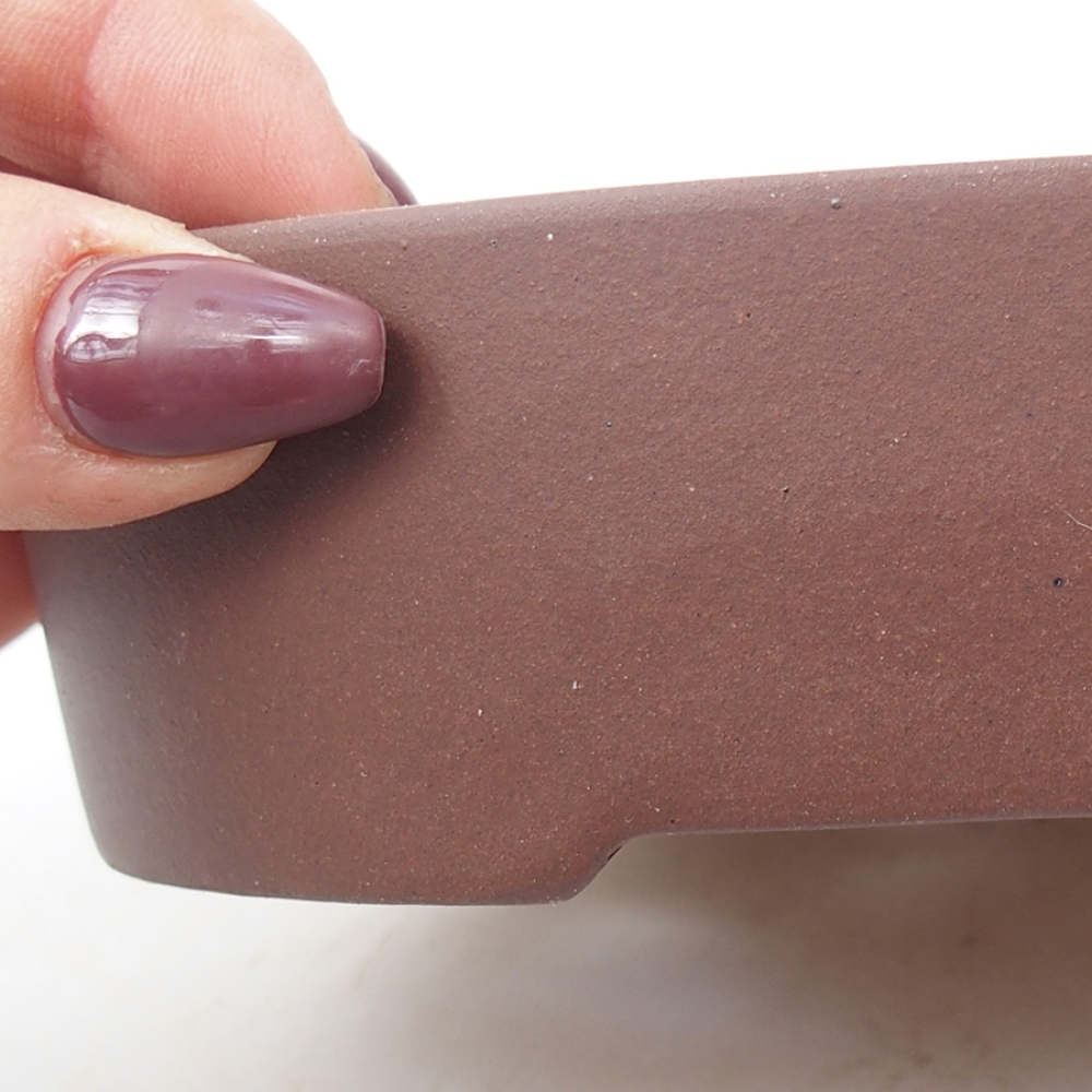 Bol à bonsaï en céramique 15,5 x 11,5 x 4 cm, brun