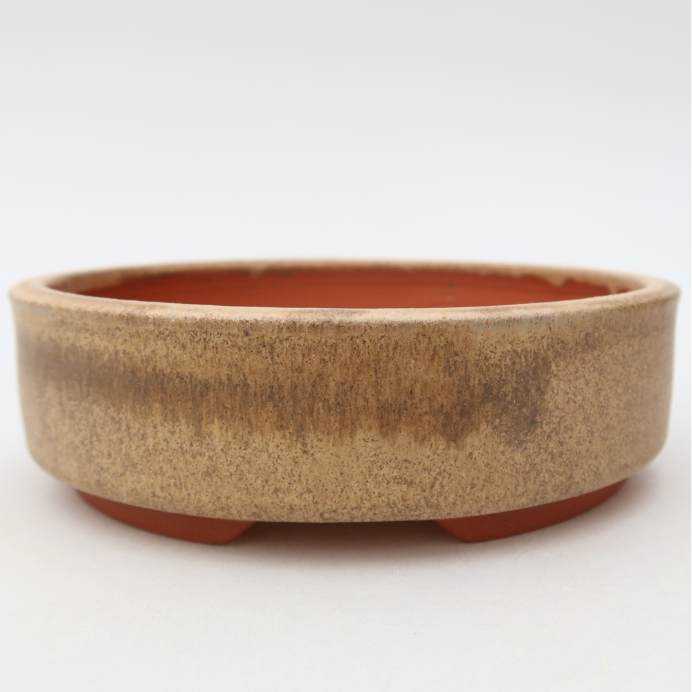 Bol à bonsaï en céramique 15 x 15 x 4,5 cm, brun