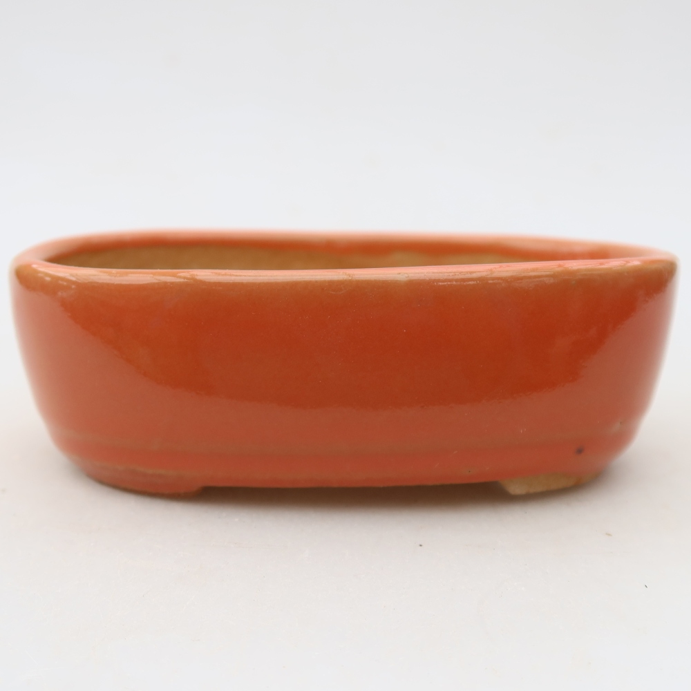 Pot à bonsaï en céramique 13 x 8,5 x 4 cm, couleur orange