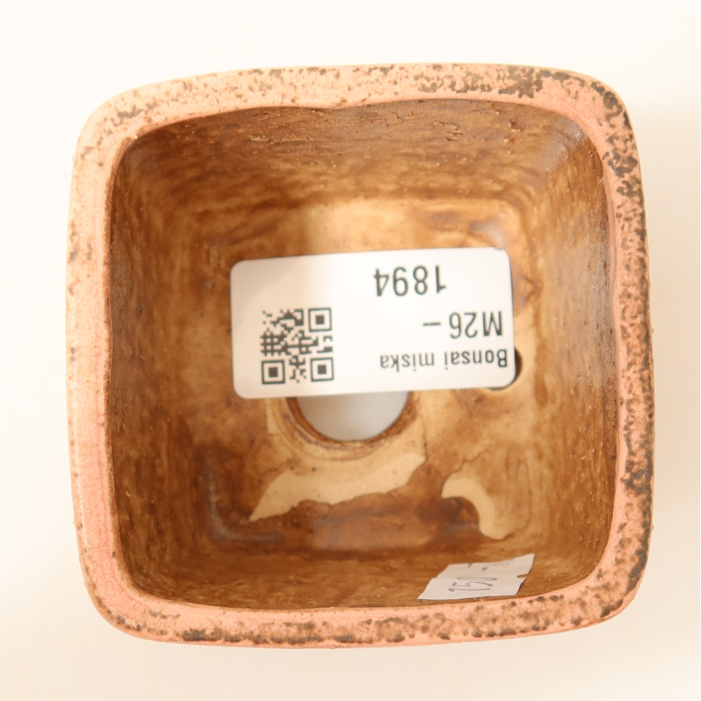 Pot à bonsaï en céramique 6,5 x 6,5 x 4,5 cm, couleur rose