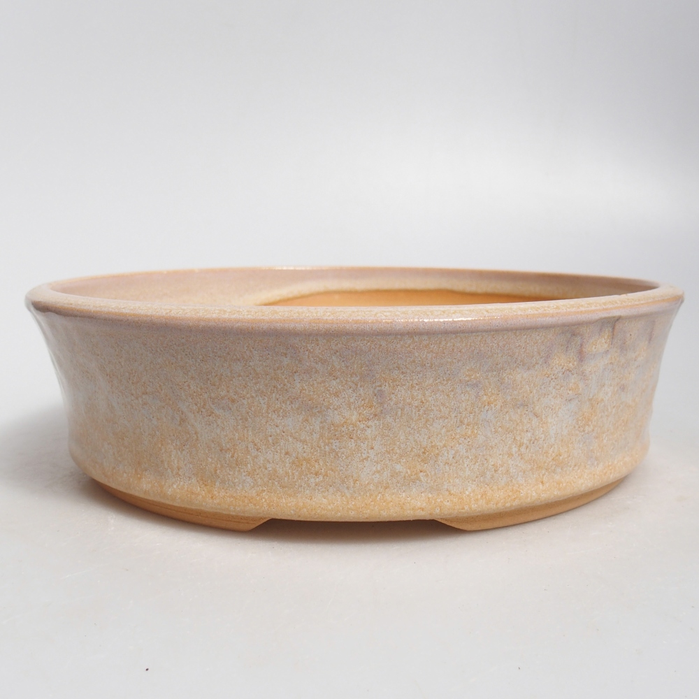 Bol à bonsaï en céramique 21 x 21 x 6 cm, couleur beige