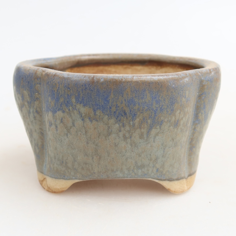Pot à bonsaï en céramique 8 x 7 x 4 cm, couleur bleue