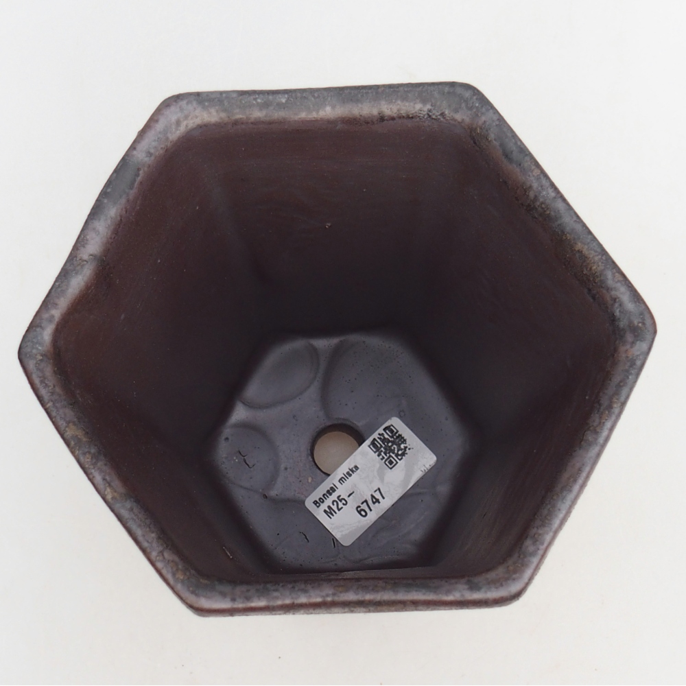 Bol à bonsaï en céramique 12,5 x 11,5 x 16,5 cm, brun