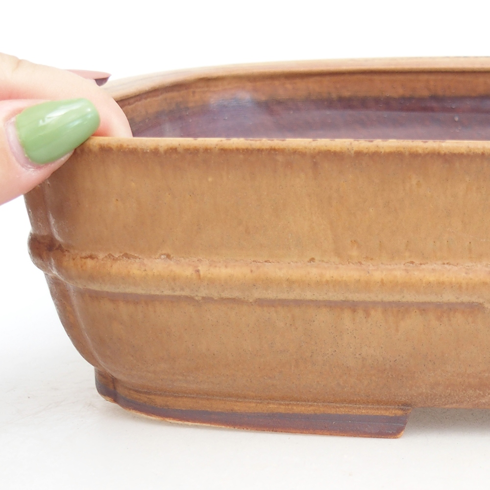 Bol à bonsaï en céramique 29,5 x 24 x 7 cm, rose