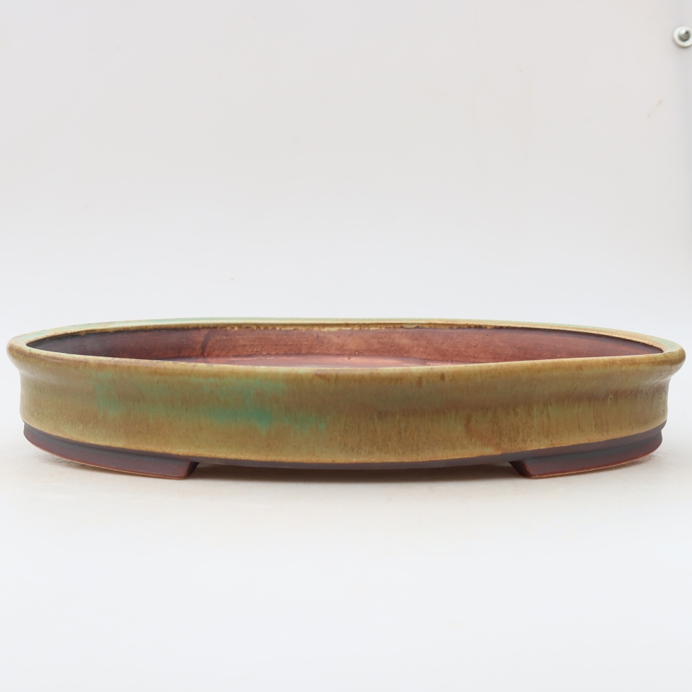 Bol à bonsaï en céramique 31 x 27 x 4,5 cm, vert