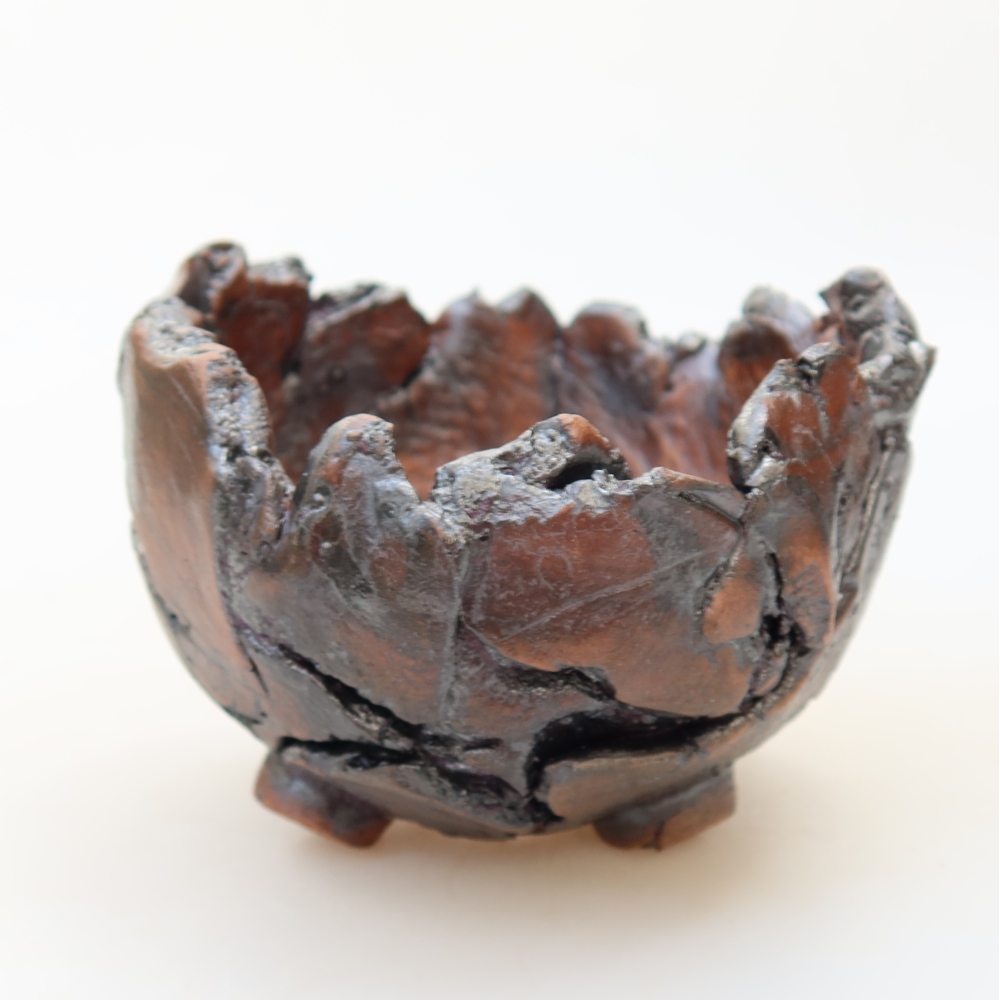 Coquille en céramique 11 x 9,5 x 8 cm, couleur marron