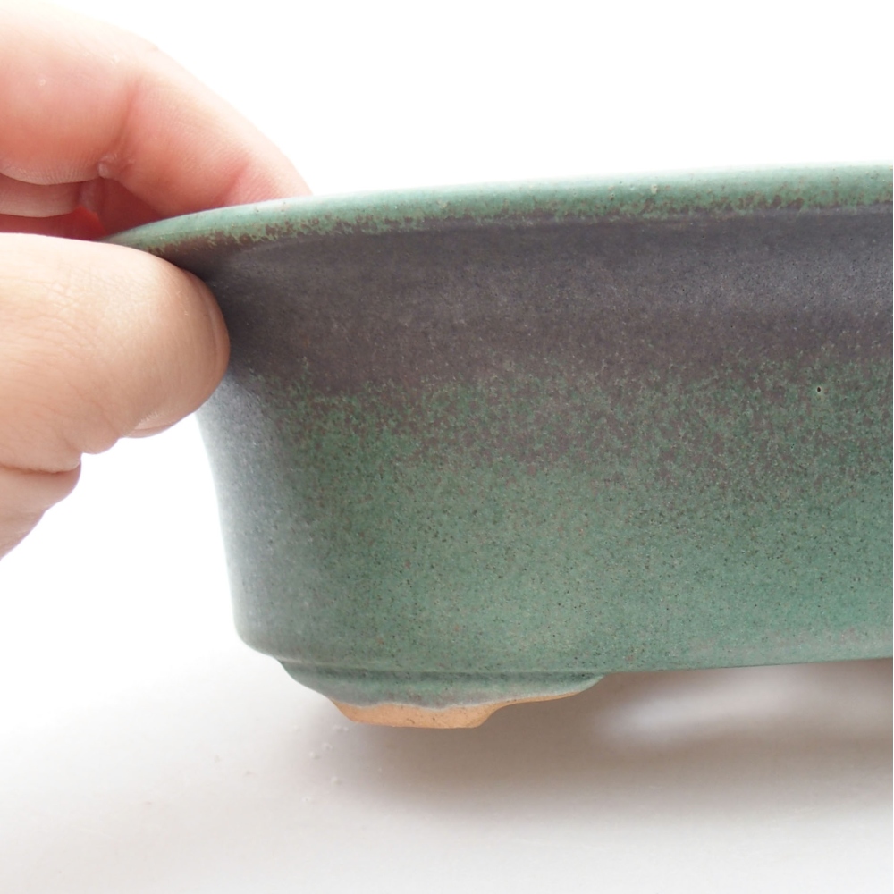 Bol à bonsaï en céramique 22 x 17 x 5 cm, vert