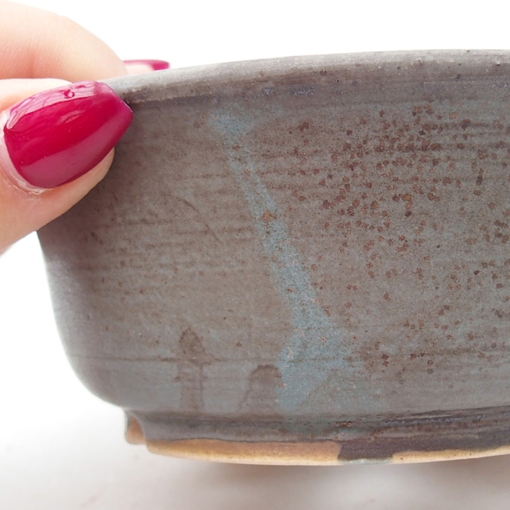 Bol à bonsaï en céramique 11,5 x 11,5 x 5 cm, couleur bleu