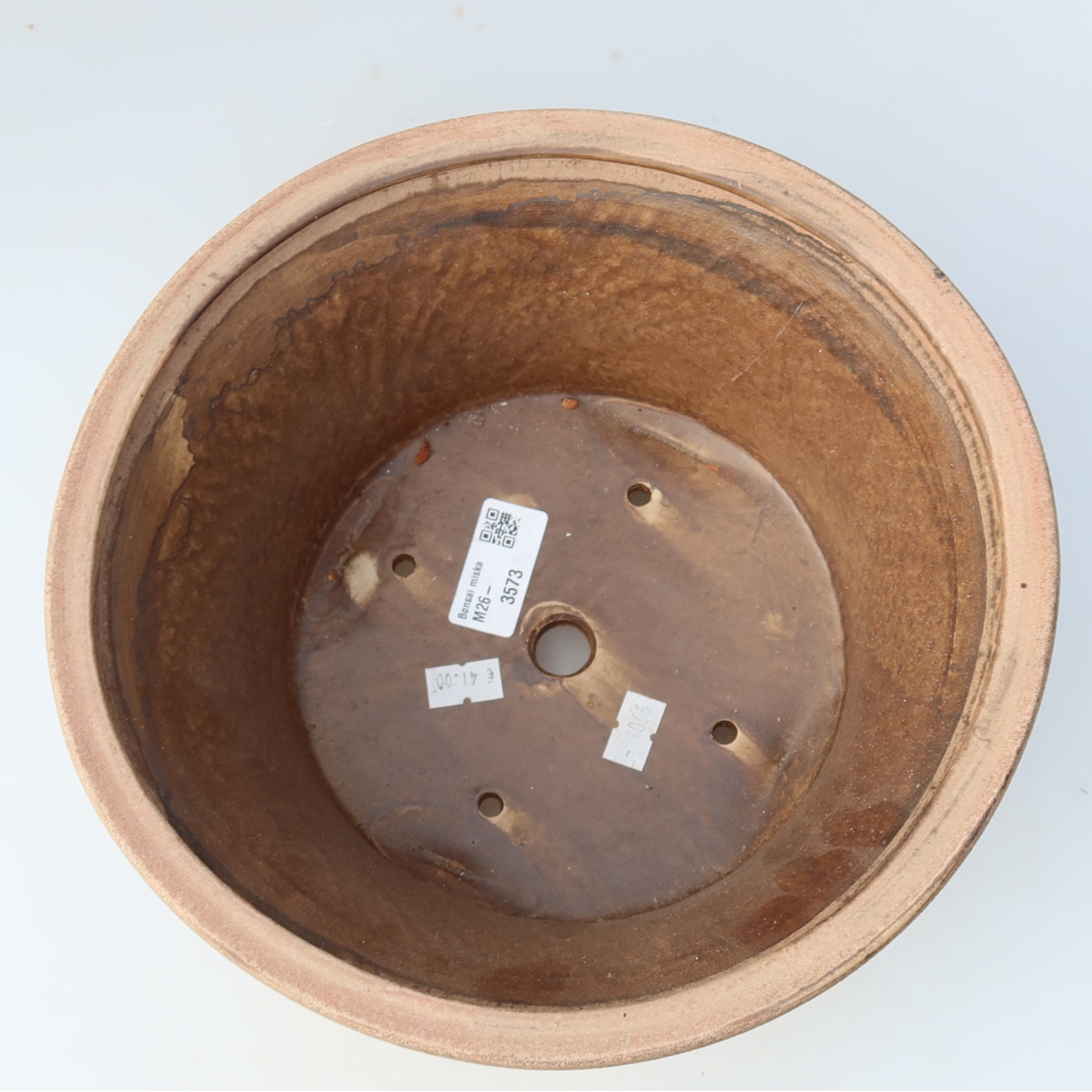 Pot à bonsaï en céramique 24,5 x 24,5 x 11,5 cm, couleur rose