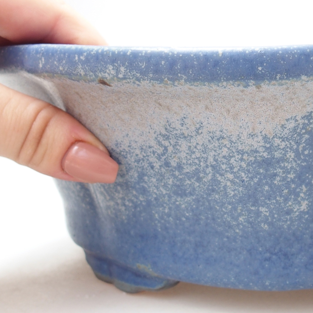 Bol à bonsaï en céramique 26,5 x 26,5 x 8 cm, couleur bleu