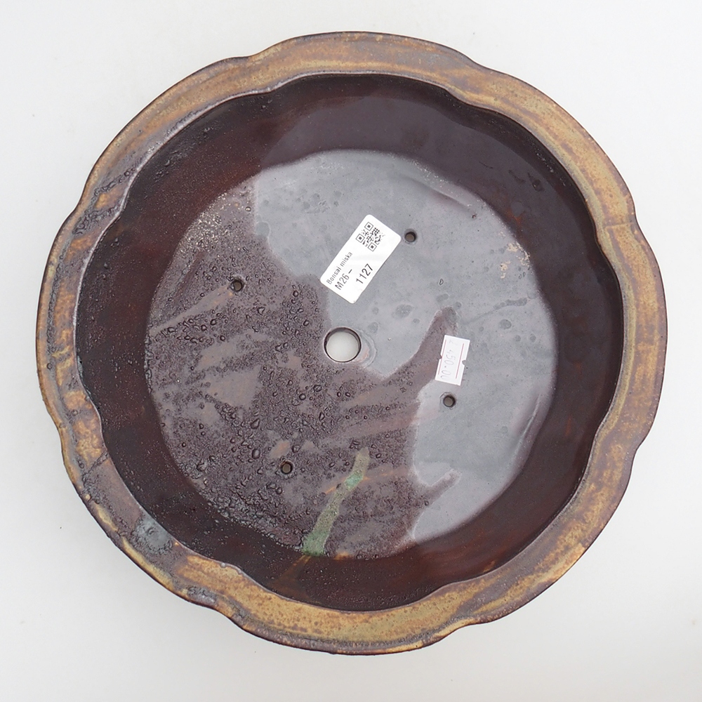 Bol à bonsaï en céramique 26 x 26 x 8 cm, brun