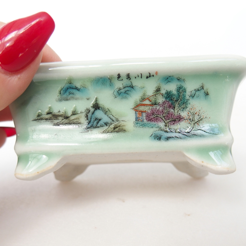 Mini bol bonsaï 8 x 6 x 3 cm, vert