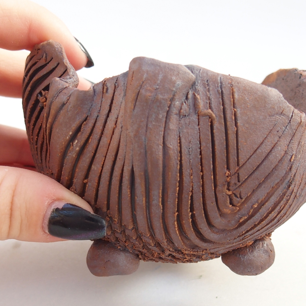 Coquille en céramique 10 x 9,5 x 7 cm , couleur marron