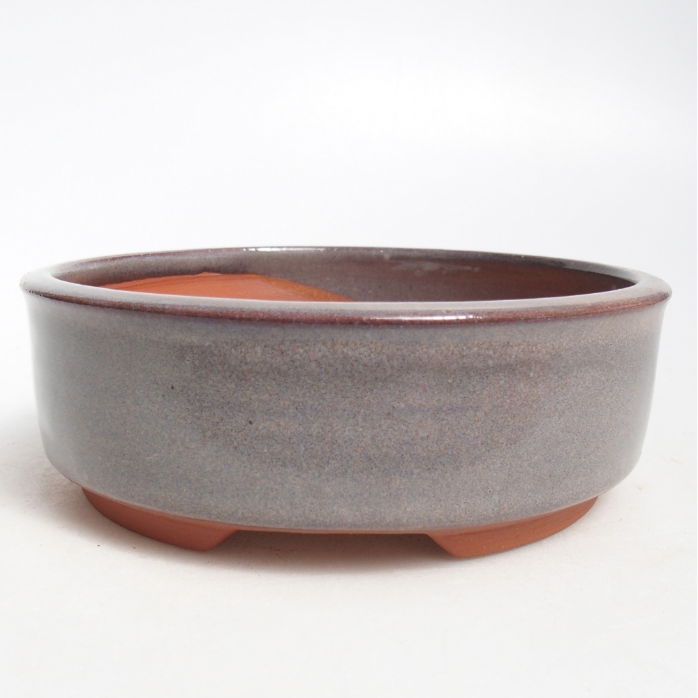 Bol à bonsaï en céramique 15 x 15 x 5 cm, gris